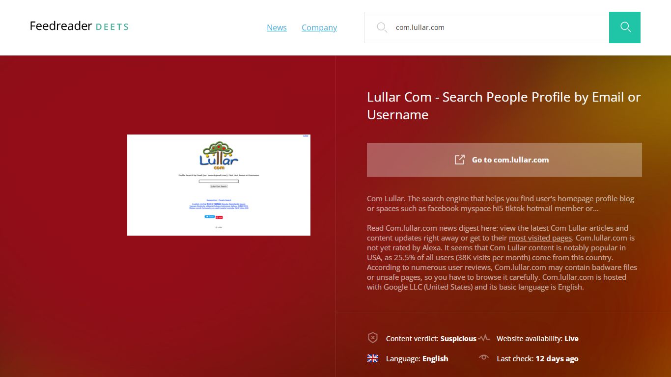 Lullar Com - Search People Profile by Email or Username